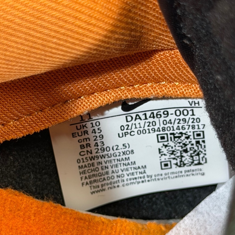 Nike Dunk Low Ceramic Size 11‎ Black Orange Green DA1469-001 Suede Sneakers - Picture 4 of 9